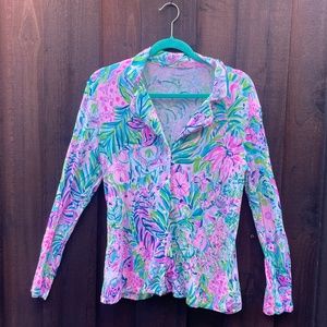 Lilly Pulitzer knit Lilly's favorite things pj pajama top Medium